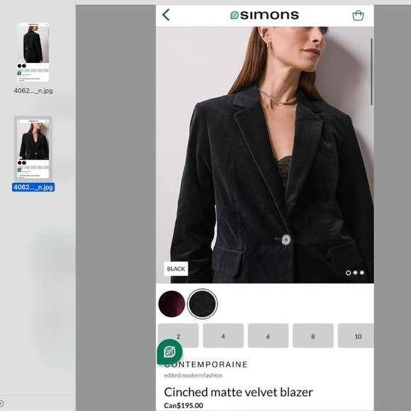 Pure Black Velour Blazer - Picture 1 of 16